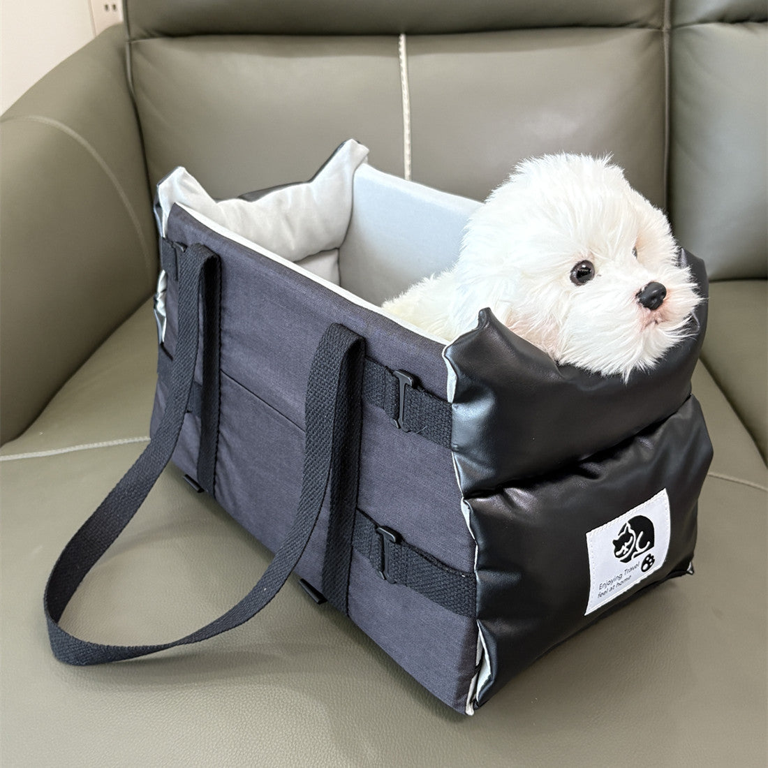 The Perfect Companion: Leather Pet Carrier Bed Car Seat Mat