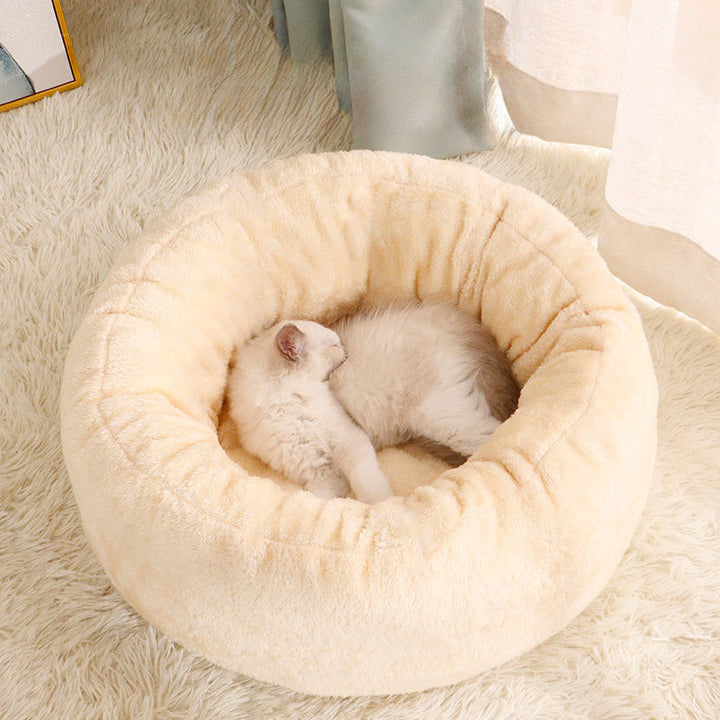 The Cozy Comfort of Long Plush Donut Pet Bed