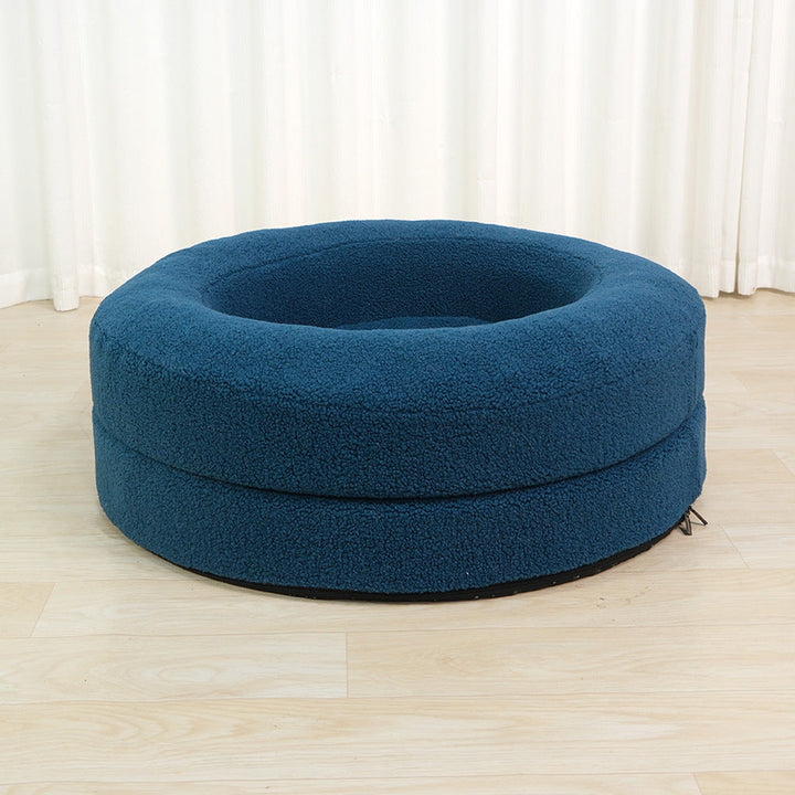 Solid Color Leisure Pet Round Bed Nest: The Perfect Retreat for Your Feline Friend